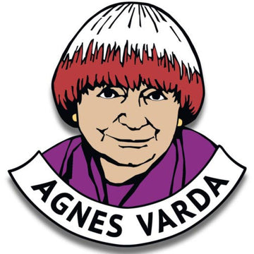Logo of Agnes Varda with a stylized portrait and name on a white background
